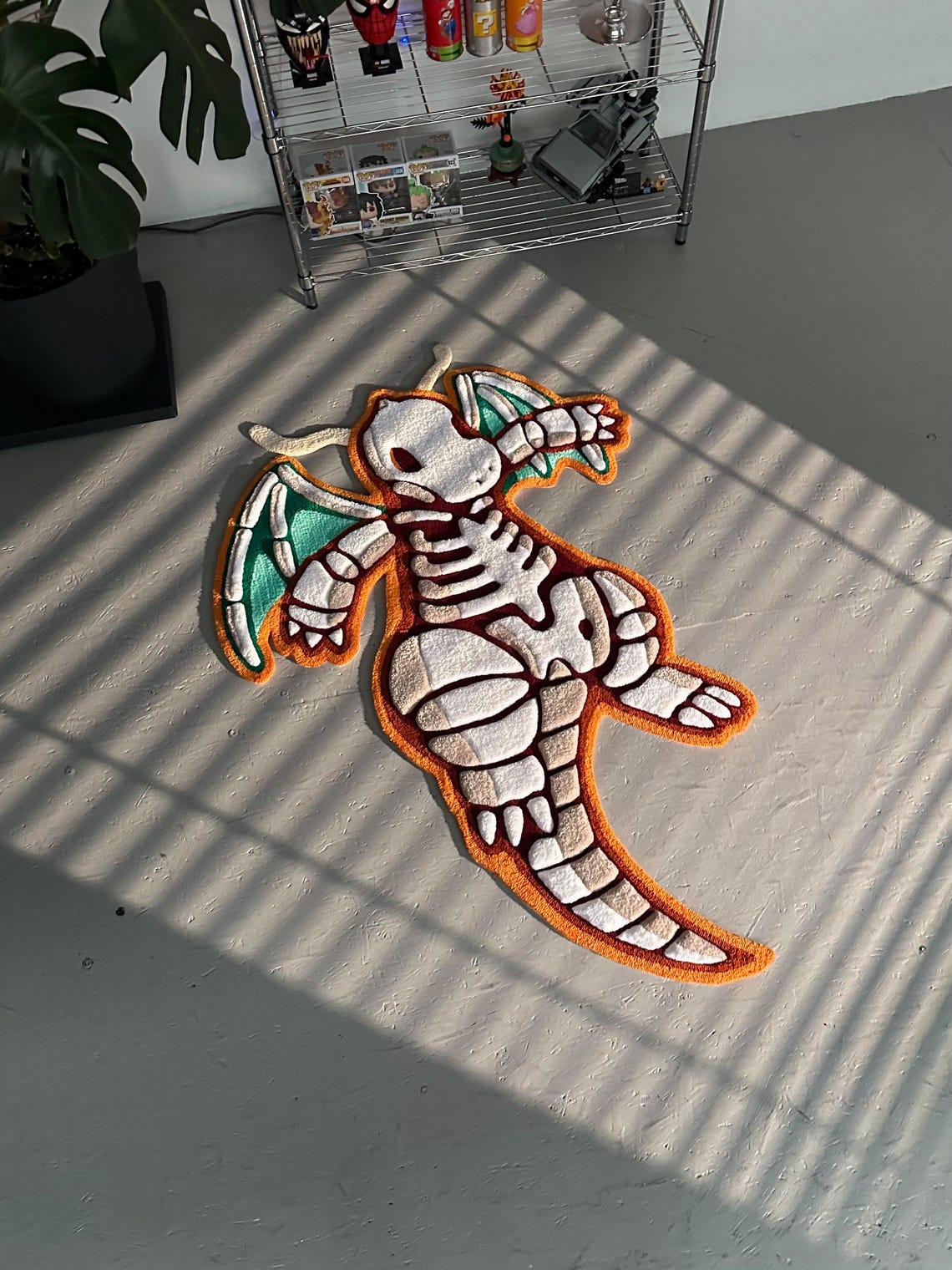 Skeleton Pokemon Rug Skeleton Tufted Rug,3d Skull Rug, Handmade Tufted Custom Rug, Living ...