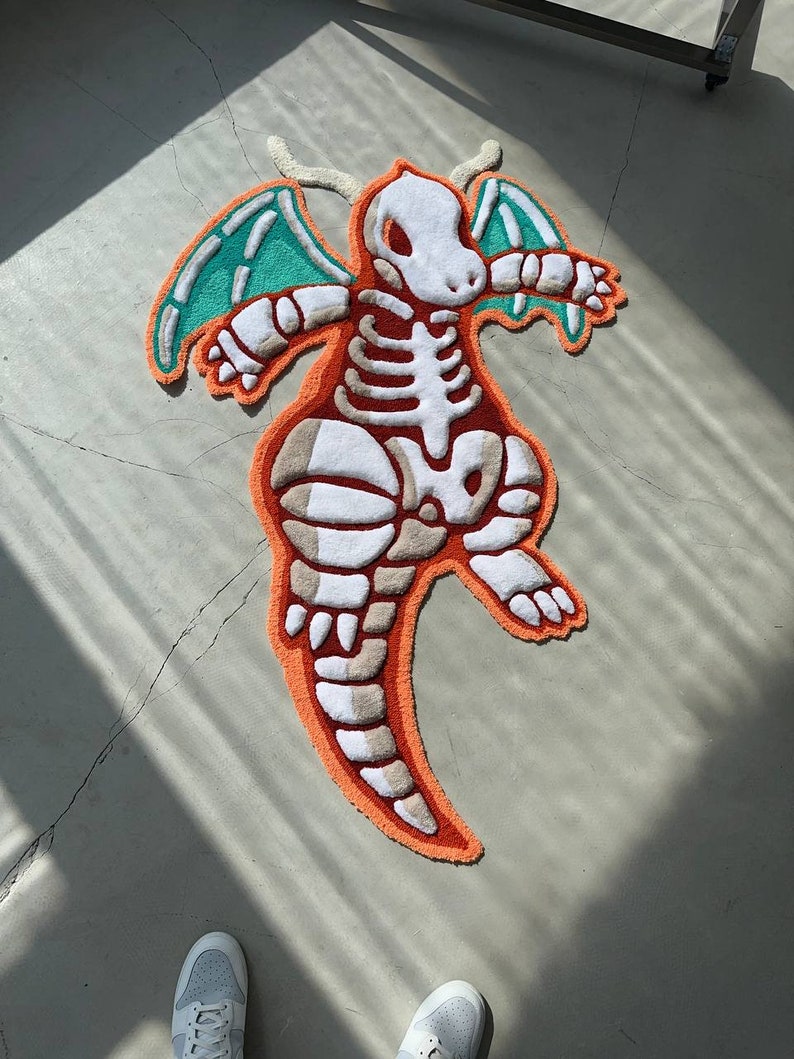 Skeleton Tufted Rug,3d Skull Rug, Handmade Tufted Custom Rug, Living ...