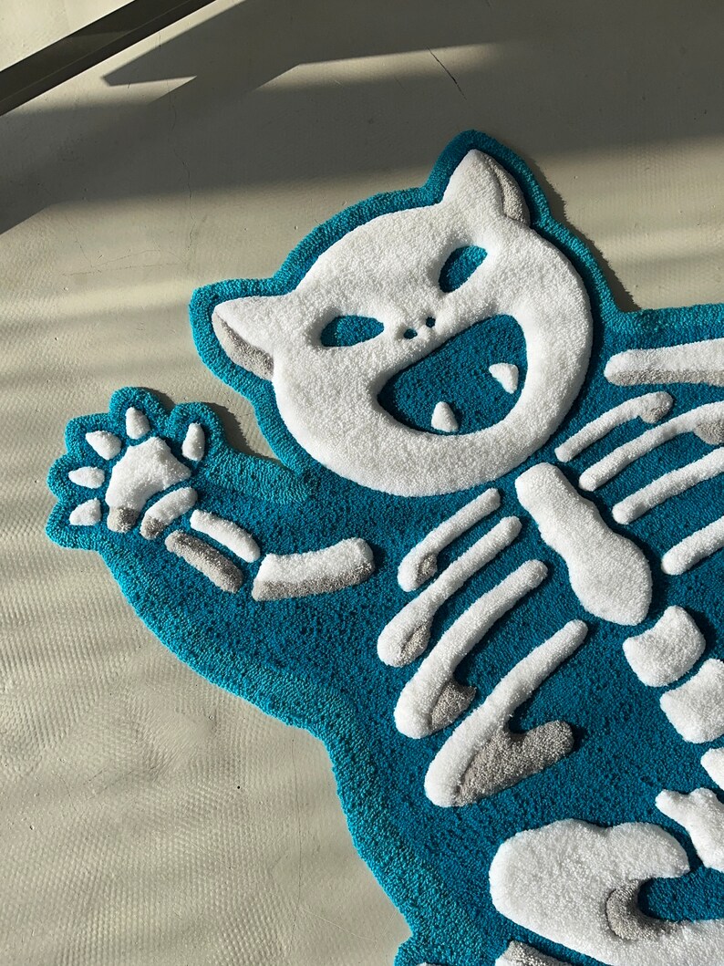 Skeleton Welcome Rug Skeleton Tufted Rug,3d Skull Rug, Handmade Tufted Custom Rug, Living ...