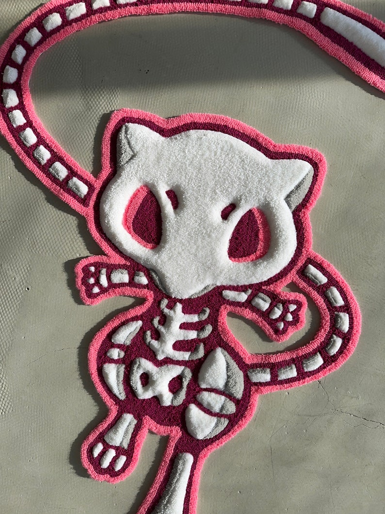 Skeleton Cat Rug Skeleton Tufted Rug,3d Skull Rug, Handmade Tufted Custom Rug, Living ...