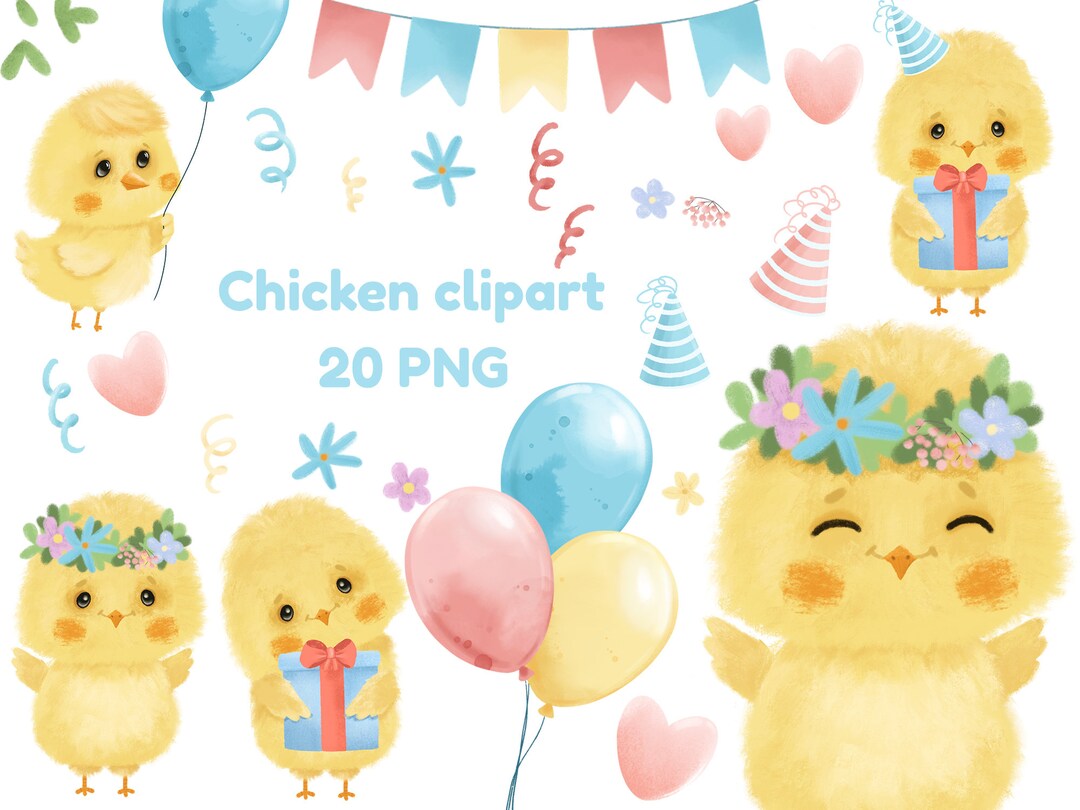 Watercolor Baby Chicks Cute Chicks Clipart Animal Farm Cute - Etsy