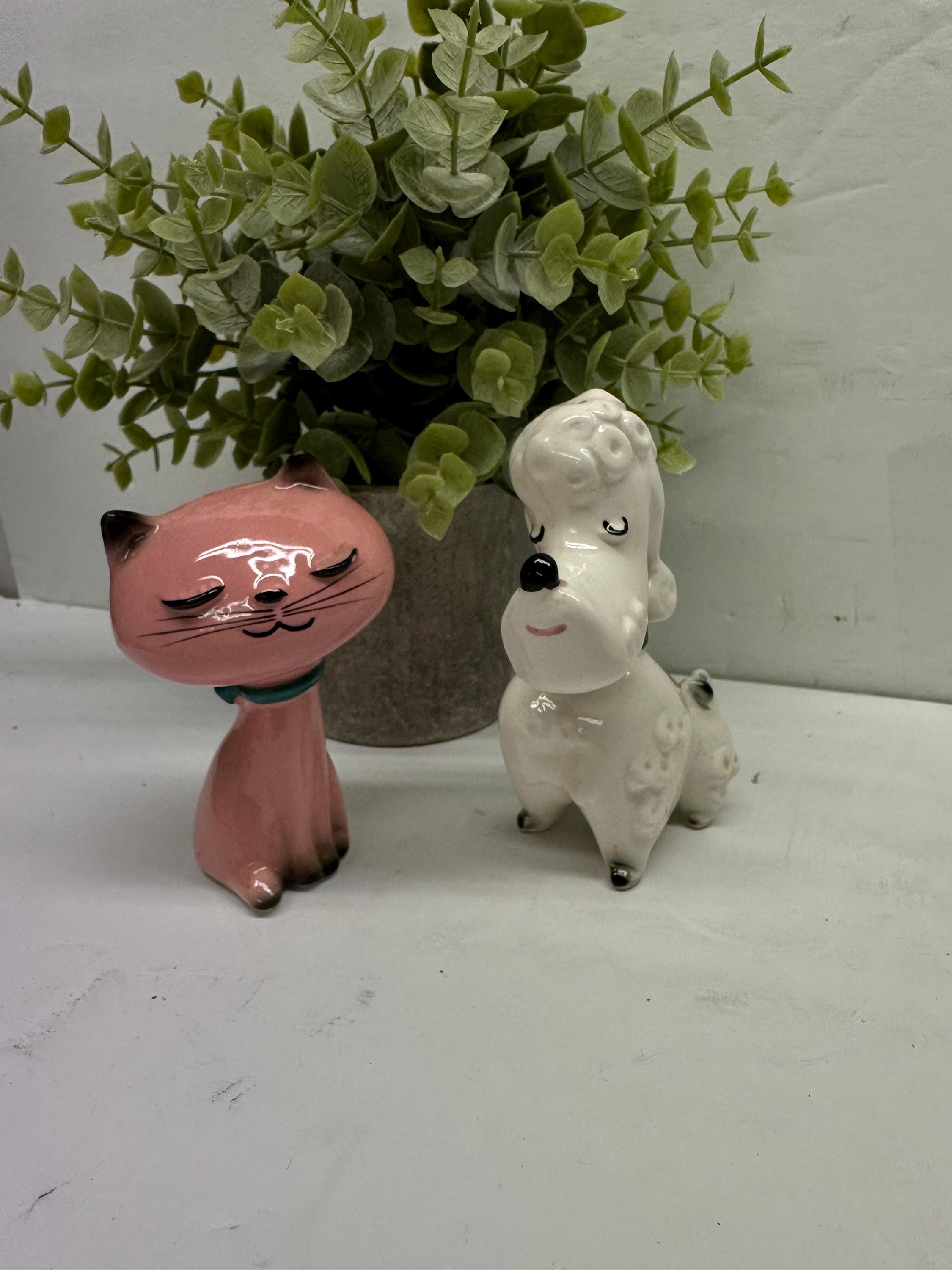 Holt Howard Puss & Poodle Salt Pepper Shakers 1950's Kitschy RARE
