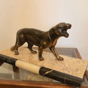 Bronze Panther Sculpture Antique Furniture Antiques
