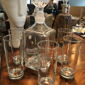 Crystal and 800 silver set of bottle glasses