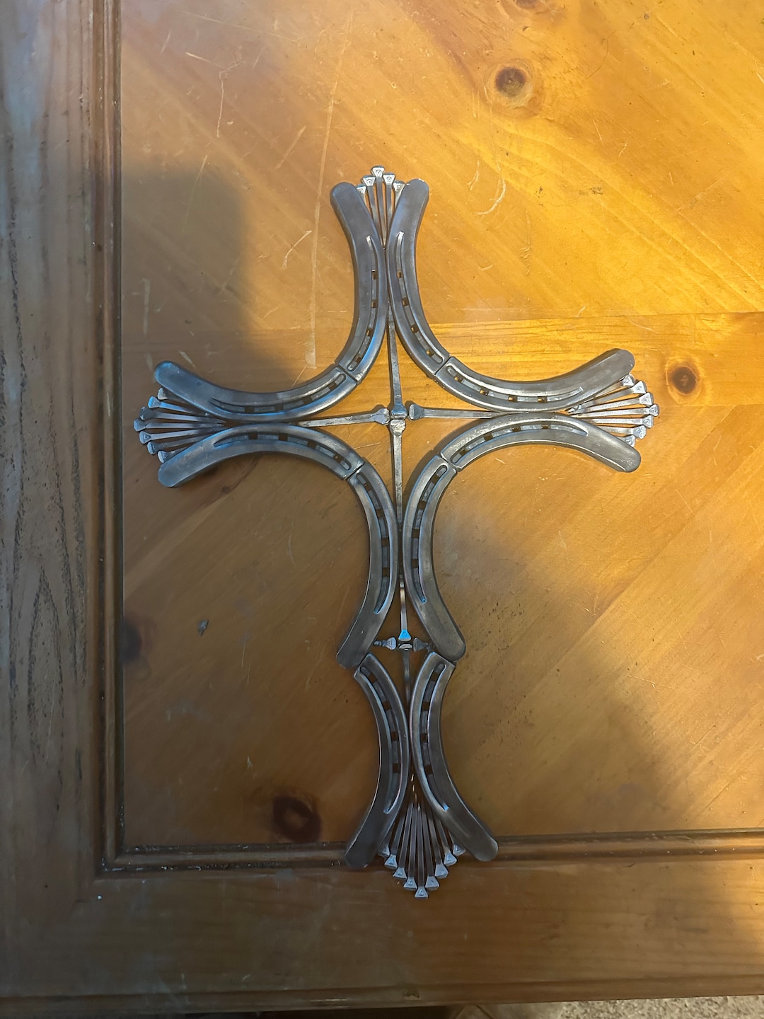 Cross Made Out of Horseshoes and Horseshoe Nails Etsy UK