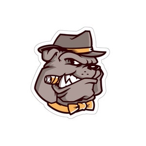 Bulldogge mit Hut - Original S &I Die-Cut Stickers
