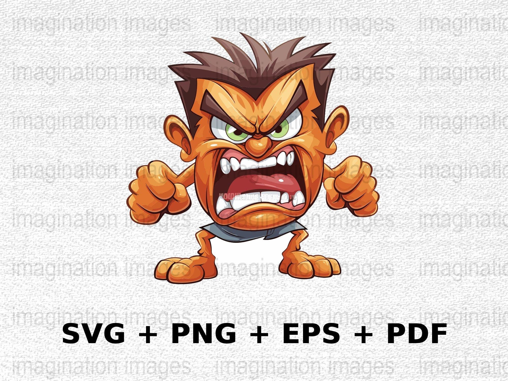 Angry Man Face Cartoon
