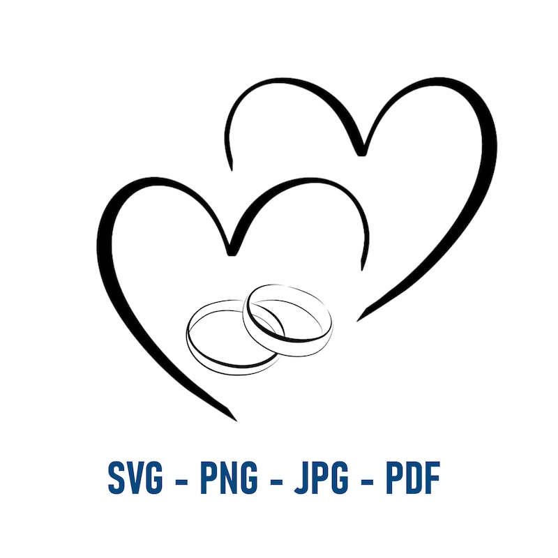 Wedding Two Rings Svg - Etsy