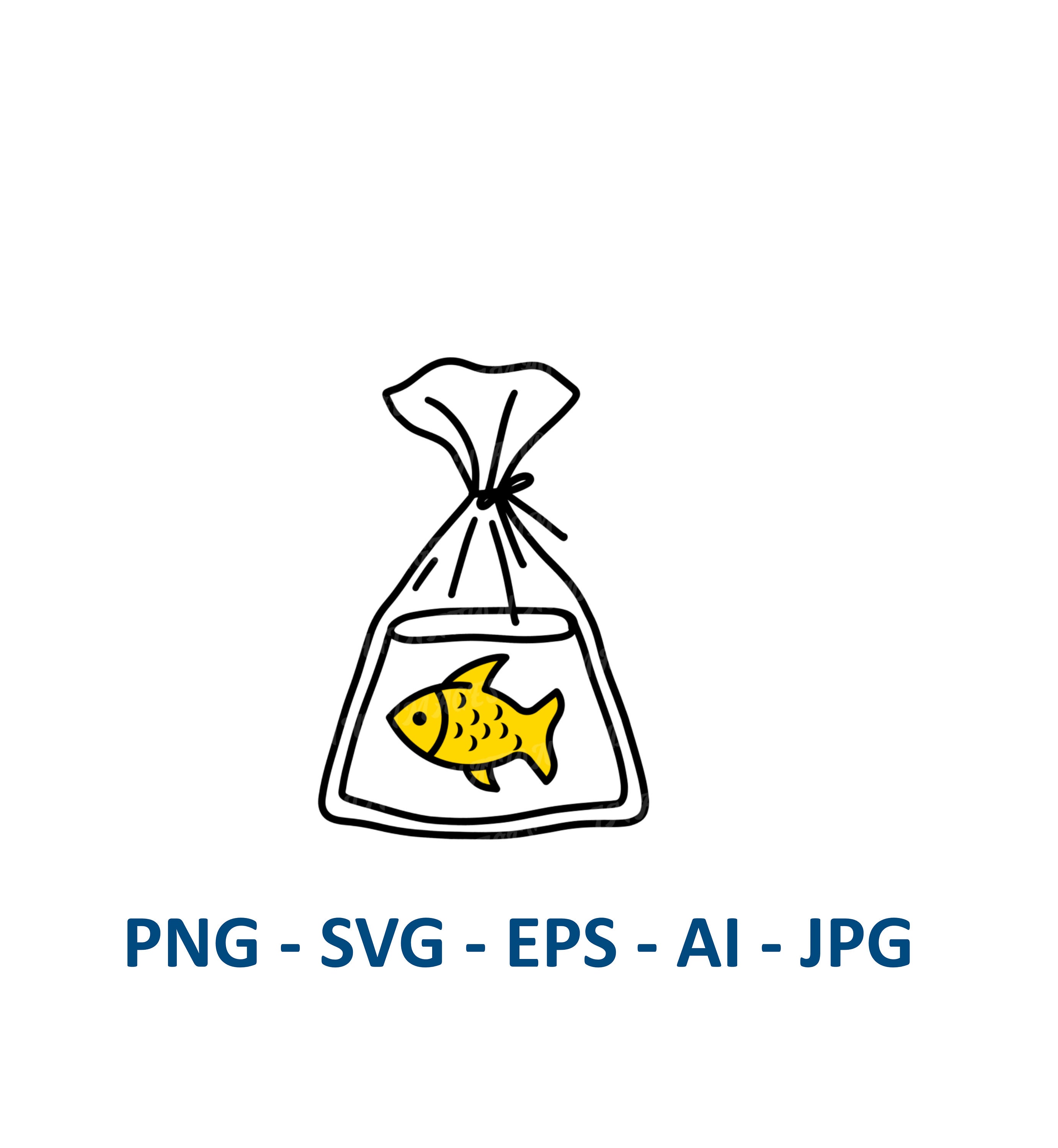 Goldfish in A Bag Instant Download, Digital File, SVG, PNG, EPS, and Jpg  Format, Digital Download, Cricut, Silhouette 