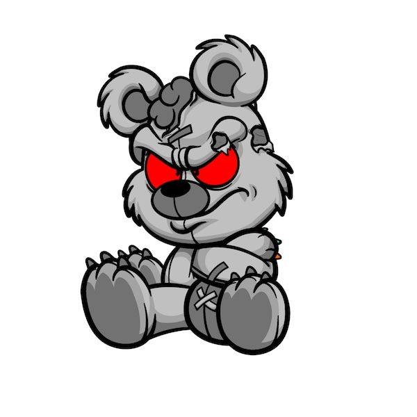 Angry Teddy / Archivo Digital / SVG / PNG / Descarga Digital, Personal y Comercial