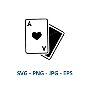 Karta do gry Ace Of Hearts | Natychmiastowe pobranie | Plik cyfrowy | SVG | PNG | JPG + | Pobieranie cyfrowe