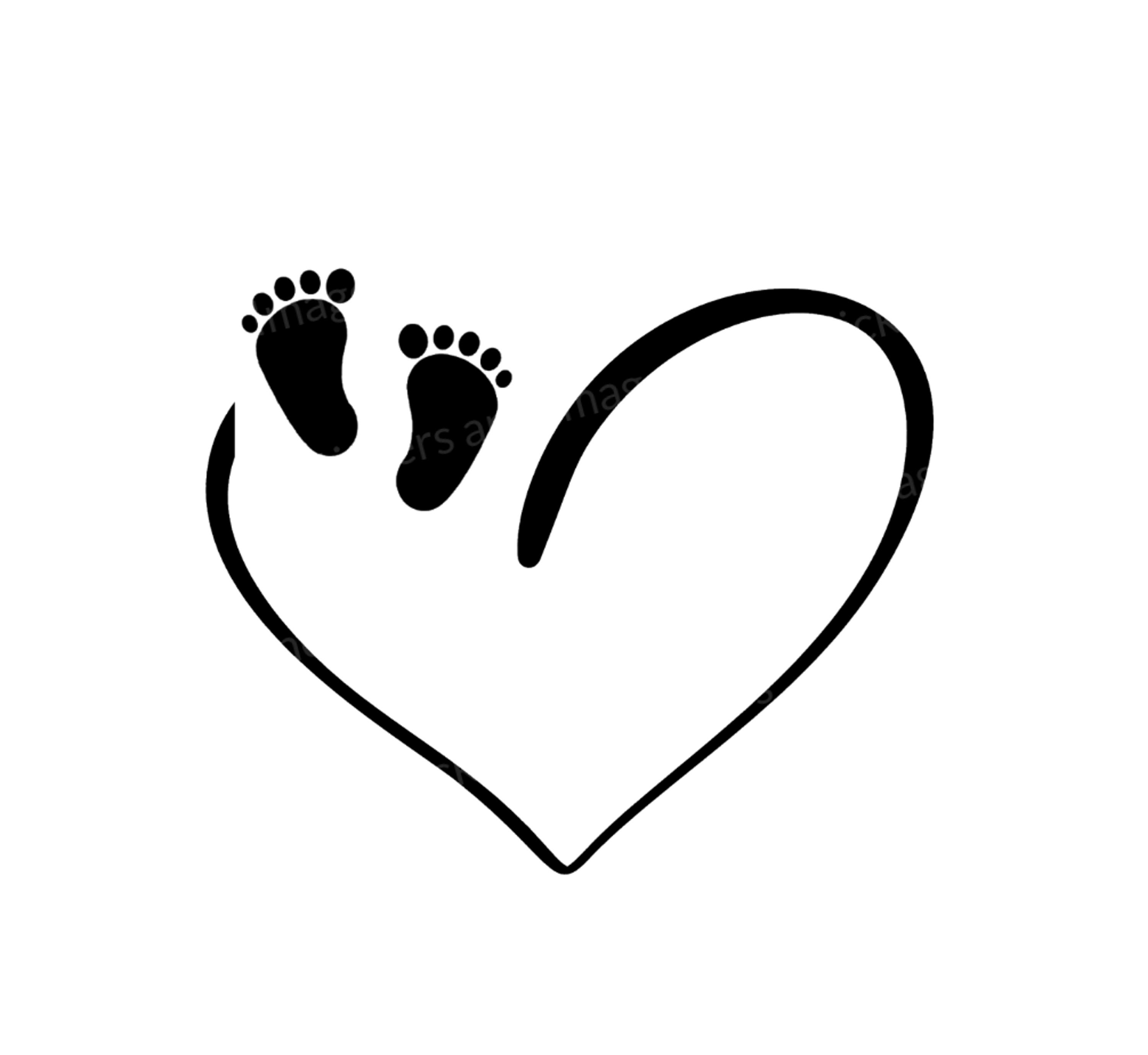 Baby Feet in Heart Instant Download Digital File SVG Etsy