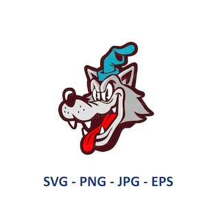 Caricature de loup | Téléchargement instantané | Fichier numérique | SVG | PNG | JPG + | Téléchargement numérique