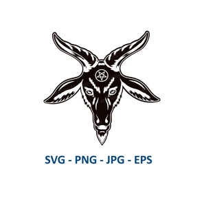 Testa di capra con pentagramma / Download istantaneo / File digitale / SVG / PNG / JPG + / Download digitale