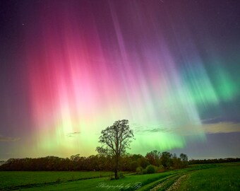 Northern Lights over Ekonk Hill, Sterling, Connecticut