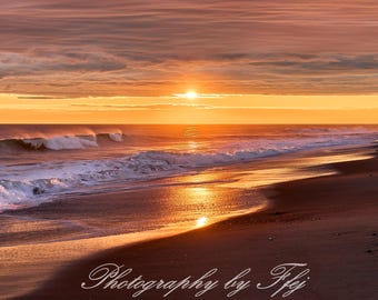 Una magnífica puesta de sol invernal en South Kingston, Rhode Island