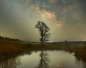 Milky Way reflected, Ekonk Hill, Connecticut