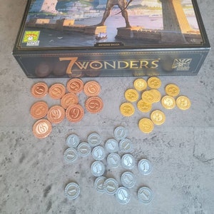 7 Wonders Board Game Coin Upgrade Set