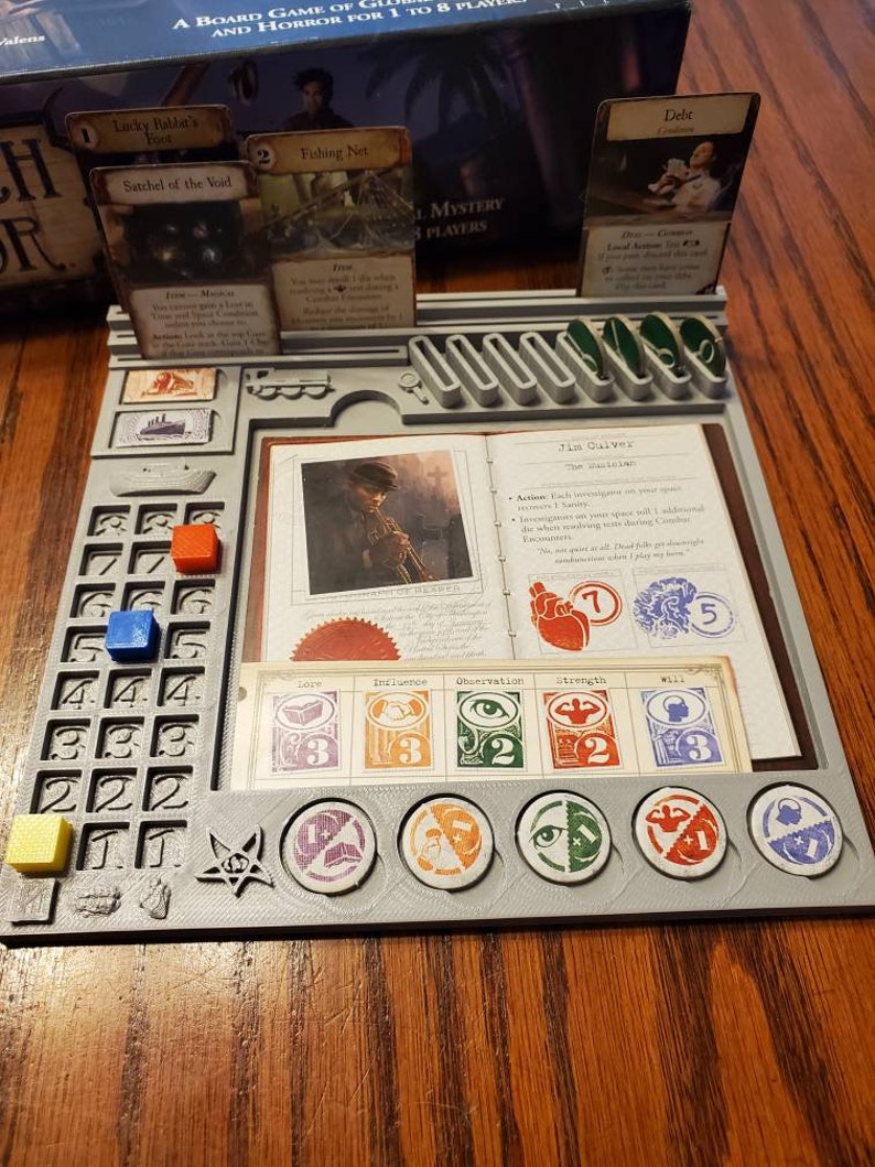 Eldritch Horror Player Dashboardwith 3 tracker cubes image 1