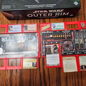 Painel de instrumentos Star Wars Outer Rim - Bandejas de personagens e naves - Conjunto para 4 jogadores (conjunto para 4 jogadores, 4 de cada bandeja)