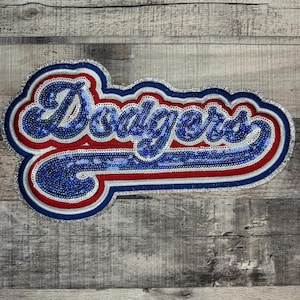 Retro LA Baseball Custom Baseball Vibrant Sequin and Embroidered Patch, Baseball Patch/ Sequin Baseball Patch, Fan Gift Baseball