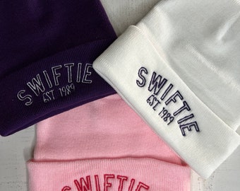 Custom Swiftie Embroidered Solid Color Beanies, Swiftie Gift, Easter Gift, Swift Cap, Embroidered Swiftie Gift, Custom Swiftie Beanie,