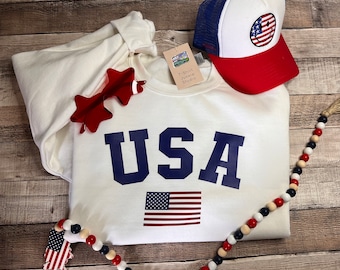 USA Flag Sweatshirt, USA Sweatshirt, Patriotic Sweatshirt, American Flag Sweatshirt, America Sweatshirt, Retro Sweatshirt, USA Flag Hoodie