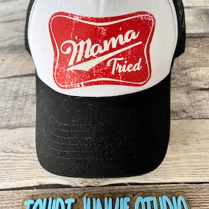 Boné Trucker Mamãe Experimentou Distressed, Dia das Mães, Aniversário das Mães, Mamãe Cansada, Boné Trucker Mamãe Experimentou Distressed, Lake Trucker