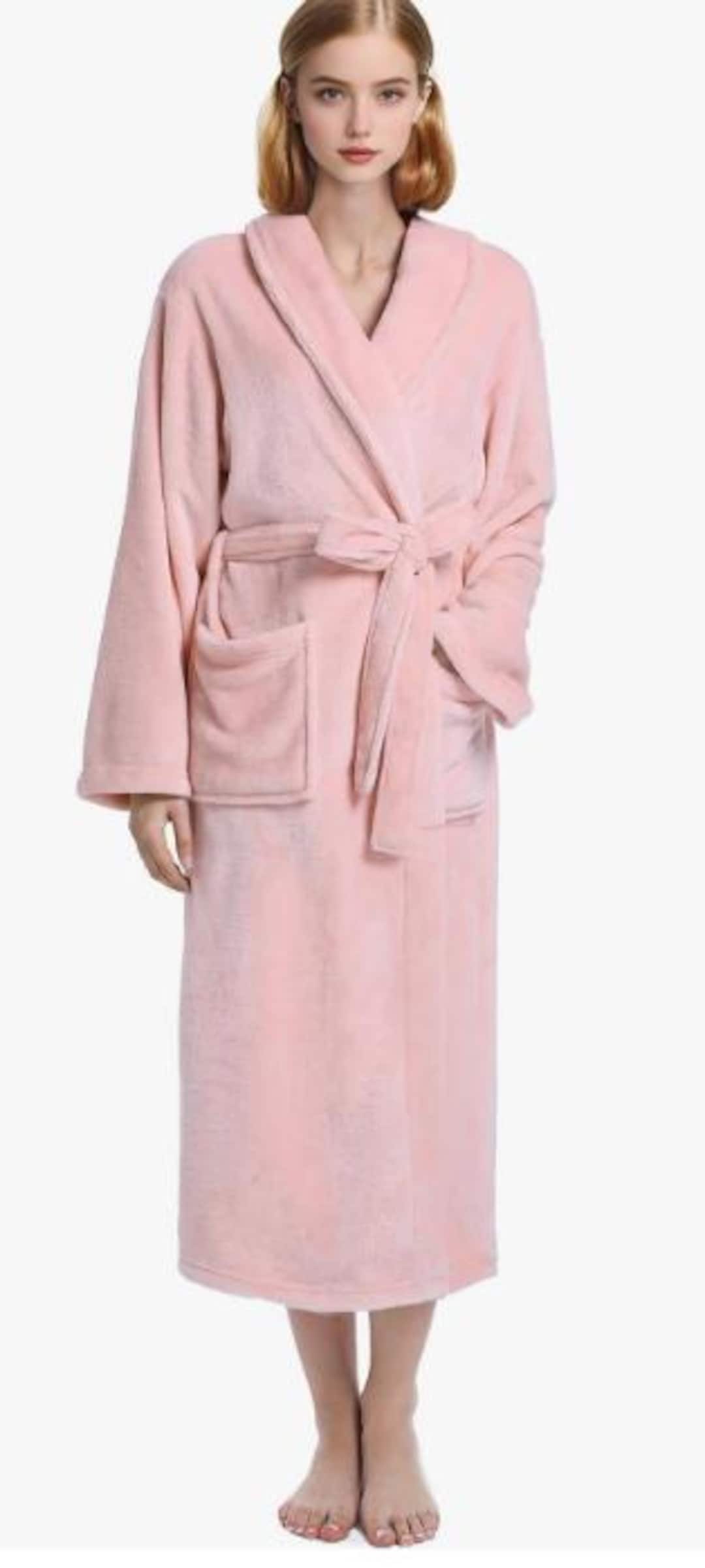Embroidered Plush Soft Robes for Women, Premium Fleece Womens Robe Cozy ...