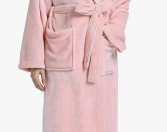 Embroidered Plush Soft Robes for Women, Premium Fleece Womens Robe Cozy Warm Bathrobe/Christmas /Valentines Day Robe/ Girlfriend
