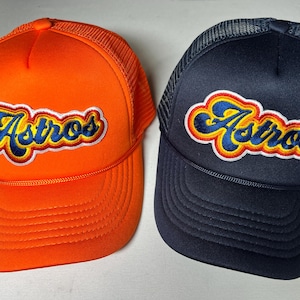 Retro Embroidered Astros Trucker Cap Baseball Cap Astros Cap, Opening Day Trucker Cap Baseball Fan Gift, Baseball Trucker Cap Baseball