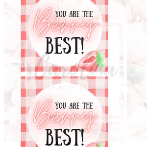 Printable Berry Thank You Tags Teacher Gift Tags Thank You - Etsy