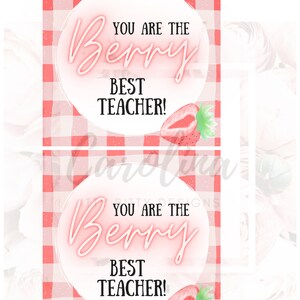 Printable Berry Thank You Tags Teacher Gift Tags Thank You - Etsy