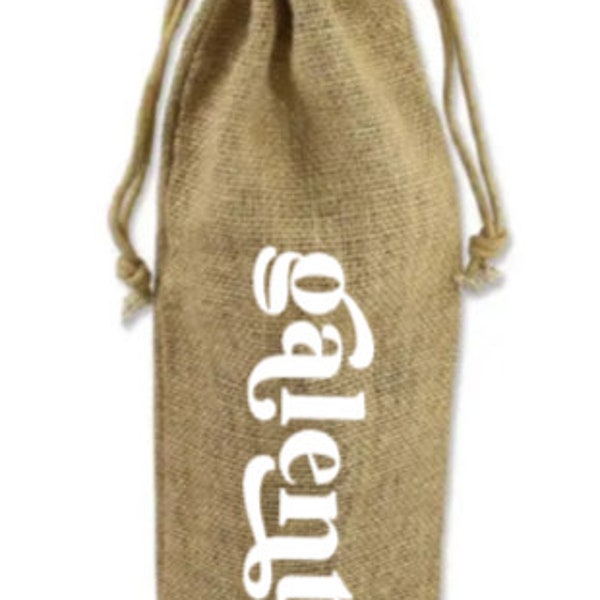 Galentine Valentine Wine Burlap Bag // Cheers to my Galentine // Galentine 2023 Gift Present