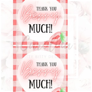 Printable Berry Thank You Tags Teacher Gift Tags Thank You - Etsy