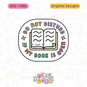 Niet storen als mijn boek open is | Leesgrage SVG-PNG | Digitale download voor commercieel gebruik