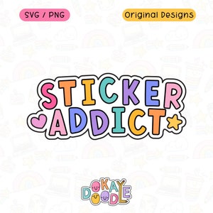 Sticker Addict | Petite entreprise SVG PNG | Téléchargement numérique à des fins commerciales