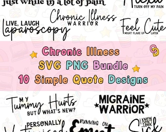 Lot de SVG Maladies chroniques | 10 modèles de typographie | Utilisation commerciale