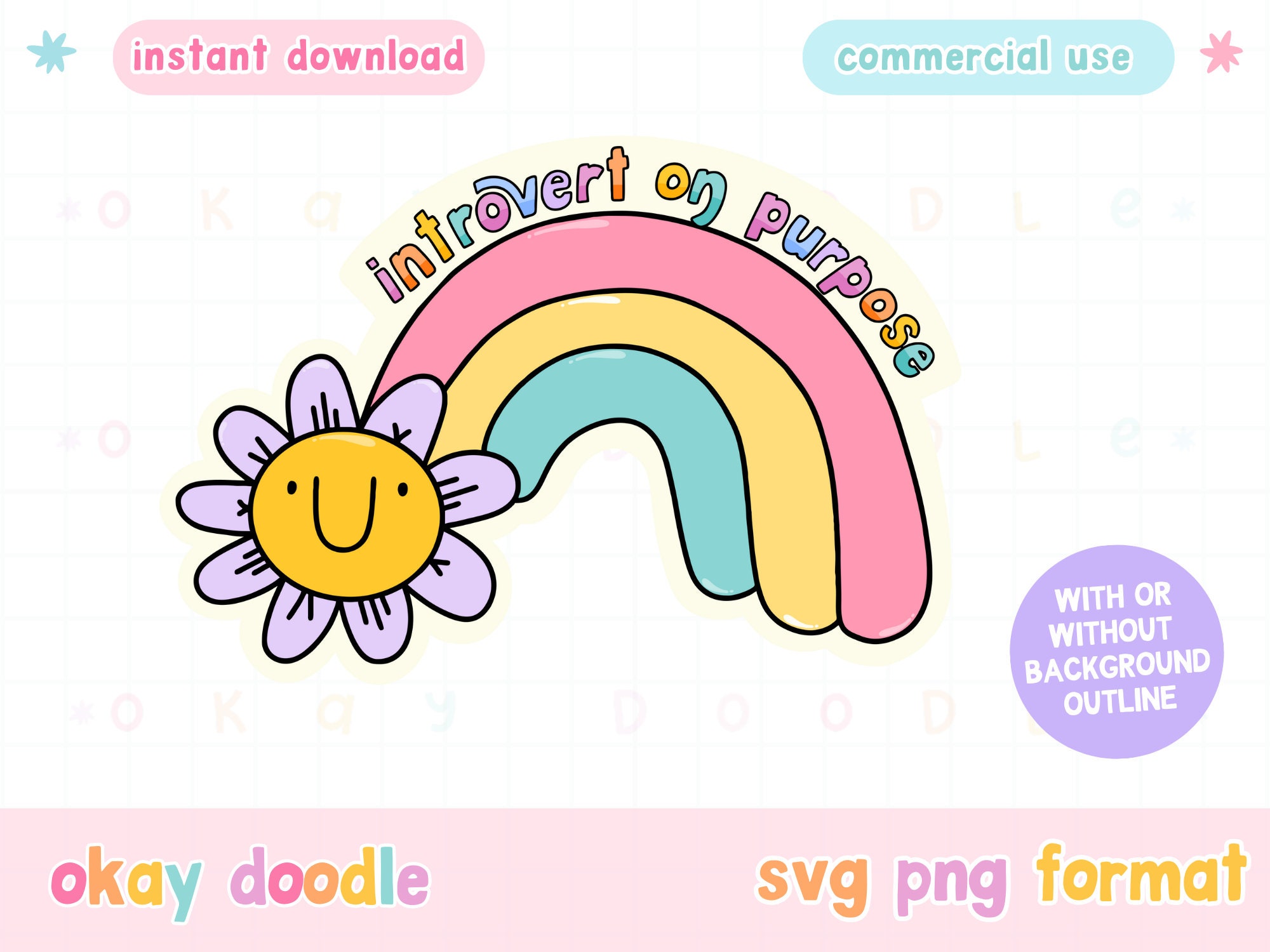 Introvert On Purpose | Mental Health SVG PNG  | Commercial use