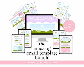 Email Template Bundle for Canva, Use in Mailerlite, Mailchimp, Klaviyo, Flodesk etc. Newsletter & Mailing List Templates.