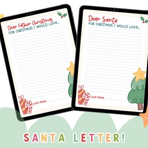 Plantilla de carta a Papá Noel para descargar en formato digital A4 - Carta para niños a Papá Noel / Carta a Papá Noel.