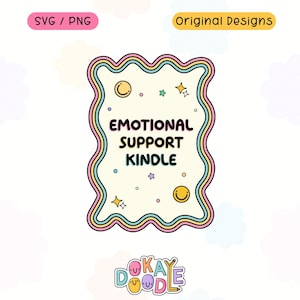 Emotionale Unterstützung Kindle | Bücherwurm SVG | Digitaler Download zur kommerziellen Nutzung