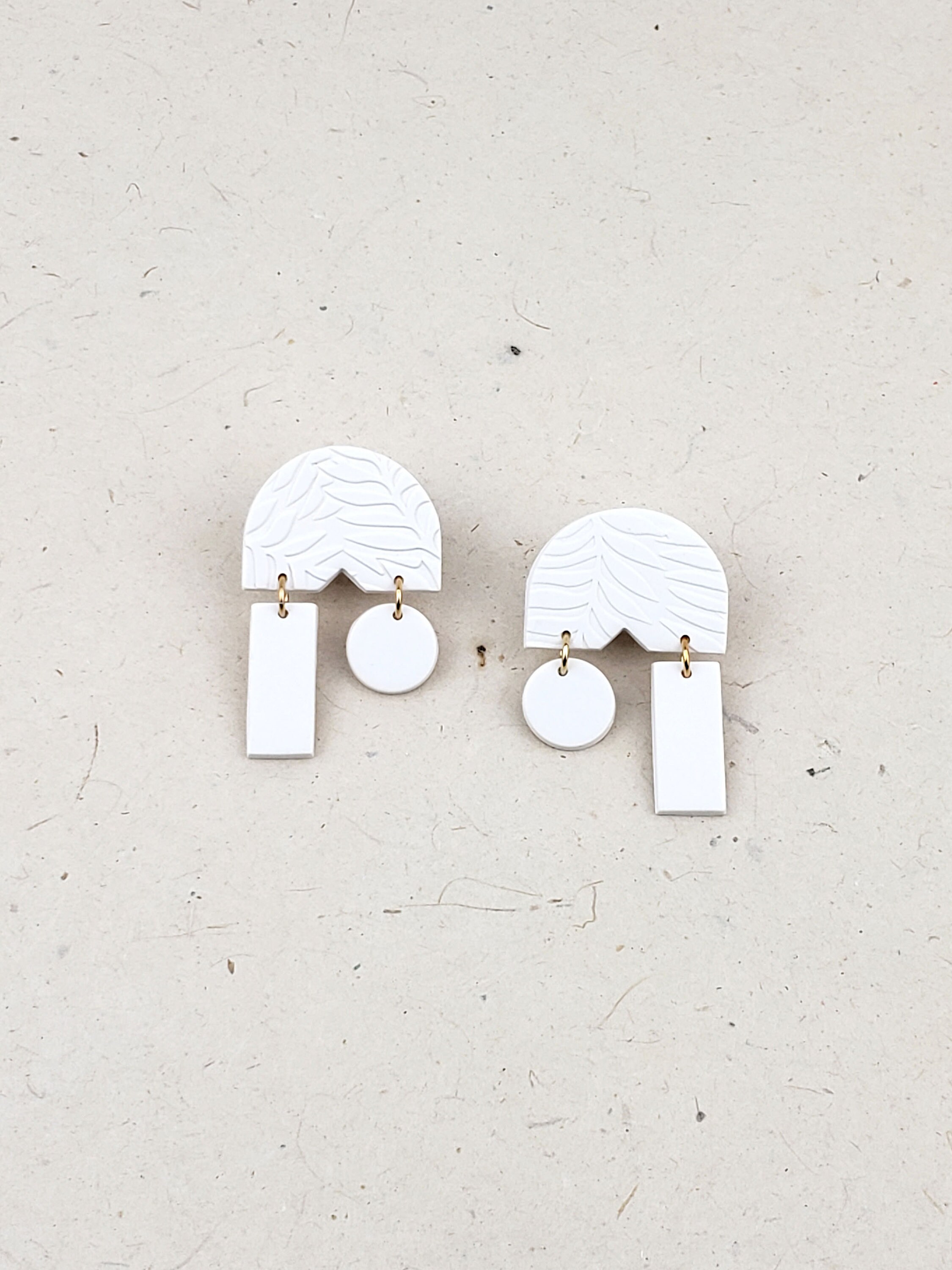 Off White Polymer Clay Earrings