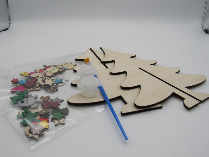 Make Your Own Christmas Tree Handmade Craft Kit Plywood Etsy