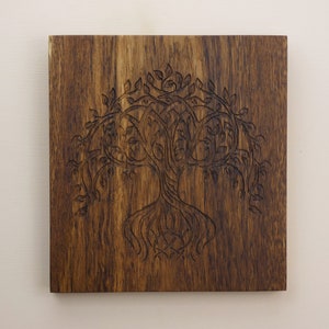 Tree of Life Wall Art, Tree Of Life Engraving, Wood Engraving, Wall Decor, Sacred Geometry, Metaphysical, Wood