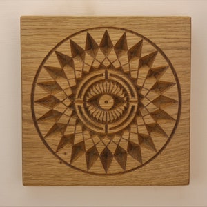 All seeing Eye Crop Circle Engraved Wood Wall Art, Sacred Geometry, Mandala,  Wall Decor