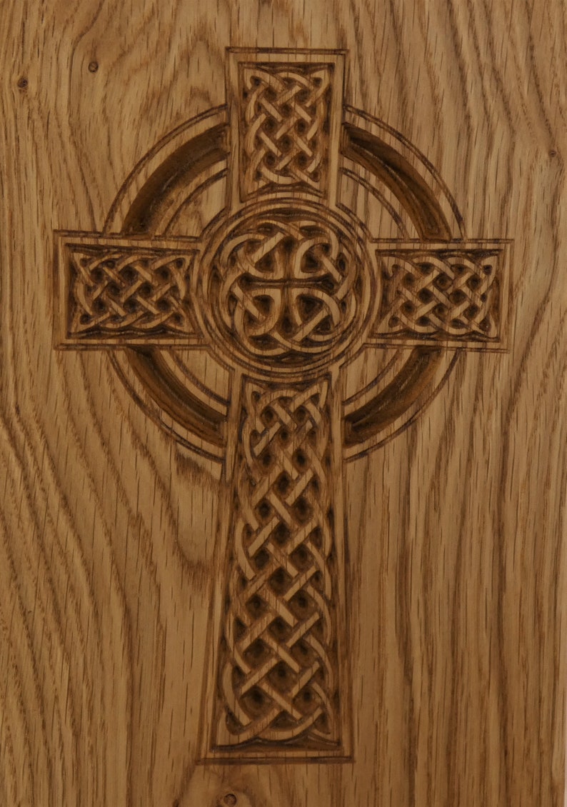 Large Oak Celtic Cross Wall Decor Wood Celtic Cross Wooden Etsy