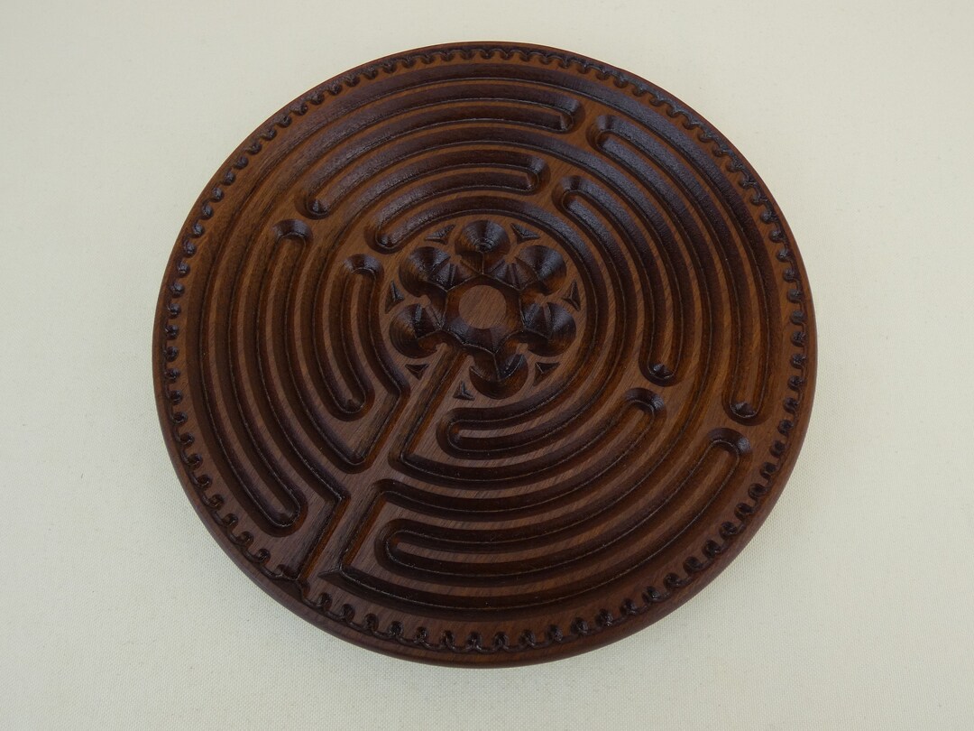 Chartres Round Sapele Wooden Finger Labyrinth, Meditation Maze - Etsy UK