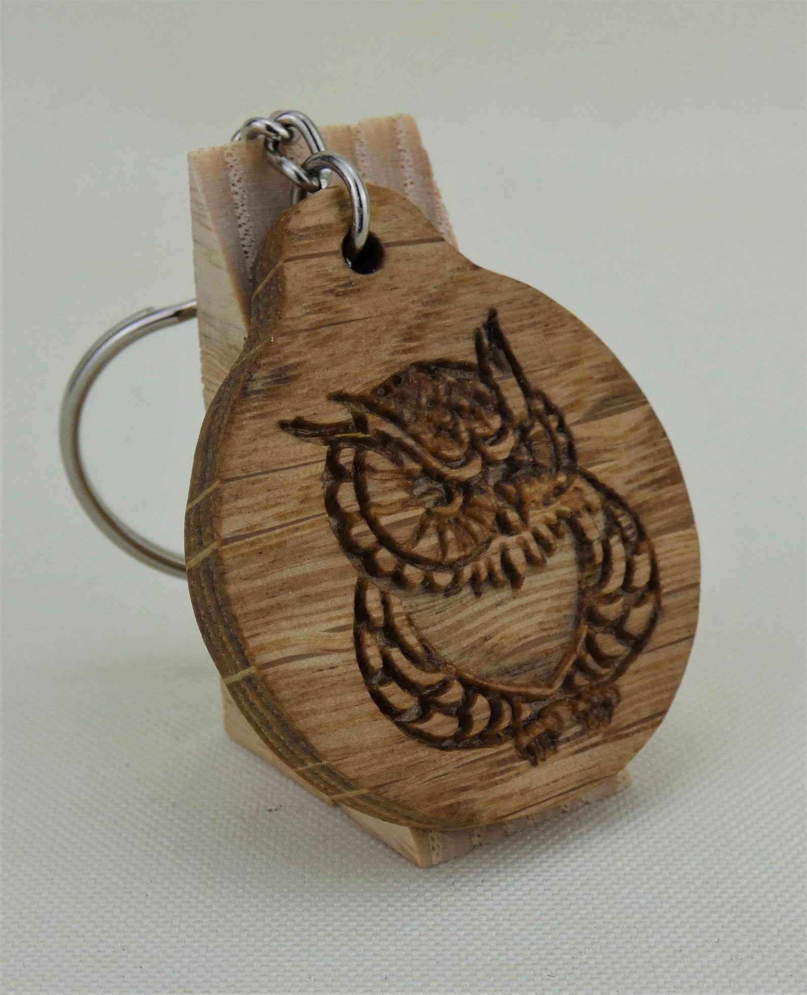 Owl wood key ring Owl wooden keyring Owl Key Chain Owl Etsy