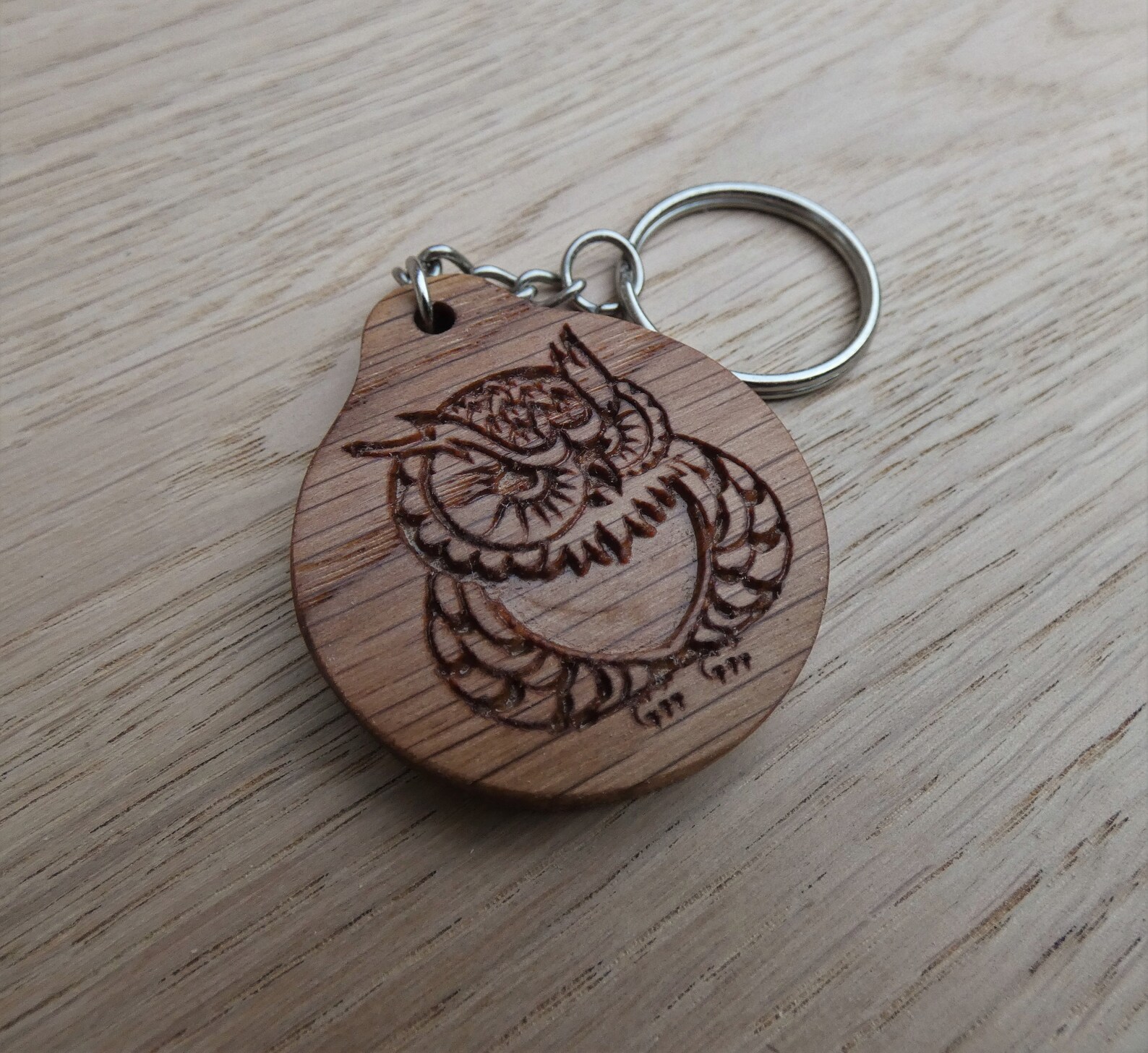Owl wood key ring Owl wooden keyring Owl Key Chain Owl Etsy